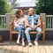 Natural Wooden Outdoor Garden Bench with Comfy Armrests and Backrest Suitable for 2-Person